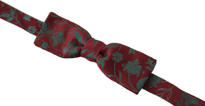 Dolce &amp; Gabbana Elegant Maroon Patterned Bow Tie