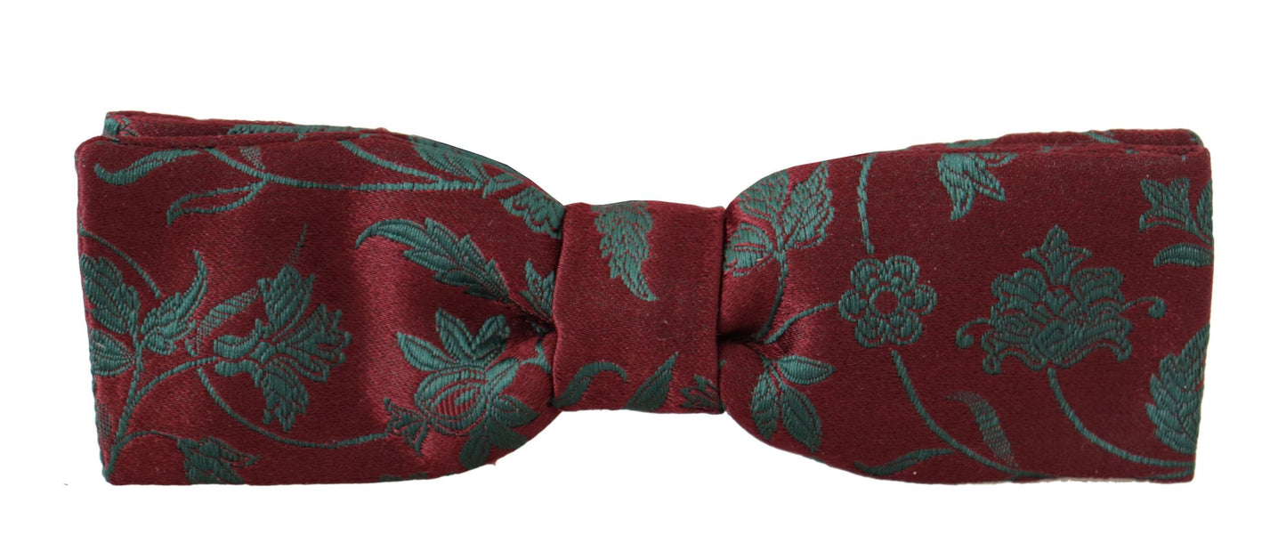 Dolce &amp; Gabbana Elegant Maroon Patterned Bow Tie