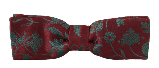 Dolce &amp; Gabbana Elegant Maroon Patterned Bow Tie