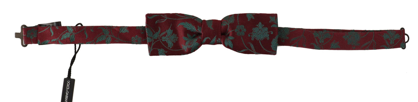 Dolce &amp; Gabbana Elegant Maroon Patterned Bow Tie