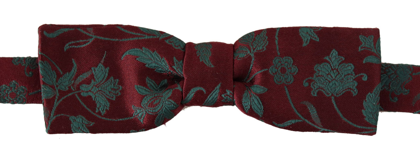 Dolce &amp; Gabbana Elegant Maroon Patterned Bow Tie