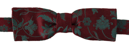 Dolce &amp; Gabbana Elegant Maroon Patterned Bow Tie