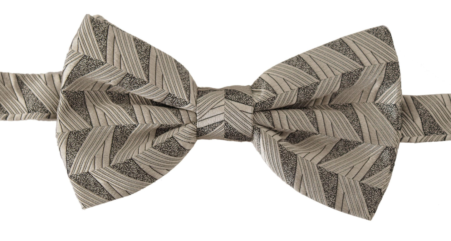Dolce &amp; Gabbana Elegant Silk Gray Bow Tie
