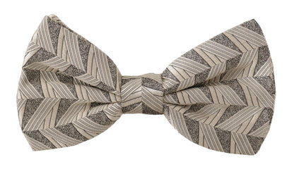 Dolce &amp; Gabbana Elegant Silk Gray Bow Tie