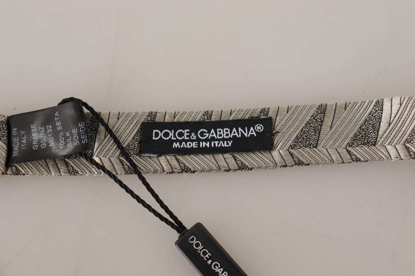 Dolce &amp; Gabbana Elegant Silk Gray Bow Tie