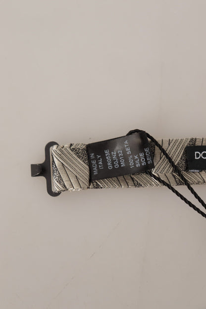 Dolce &amp; Gabbana Elegant Silk Gray Bow Tie