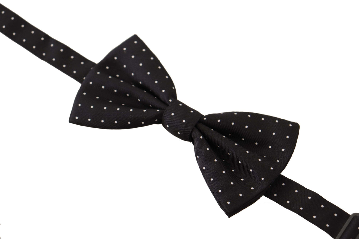 Dolce &amp; Gabbana Elegant Black Polka Dot Silk Bow Tie