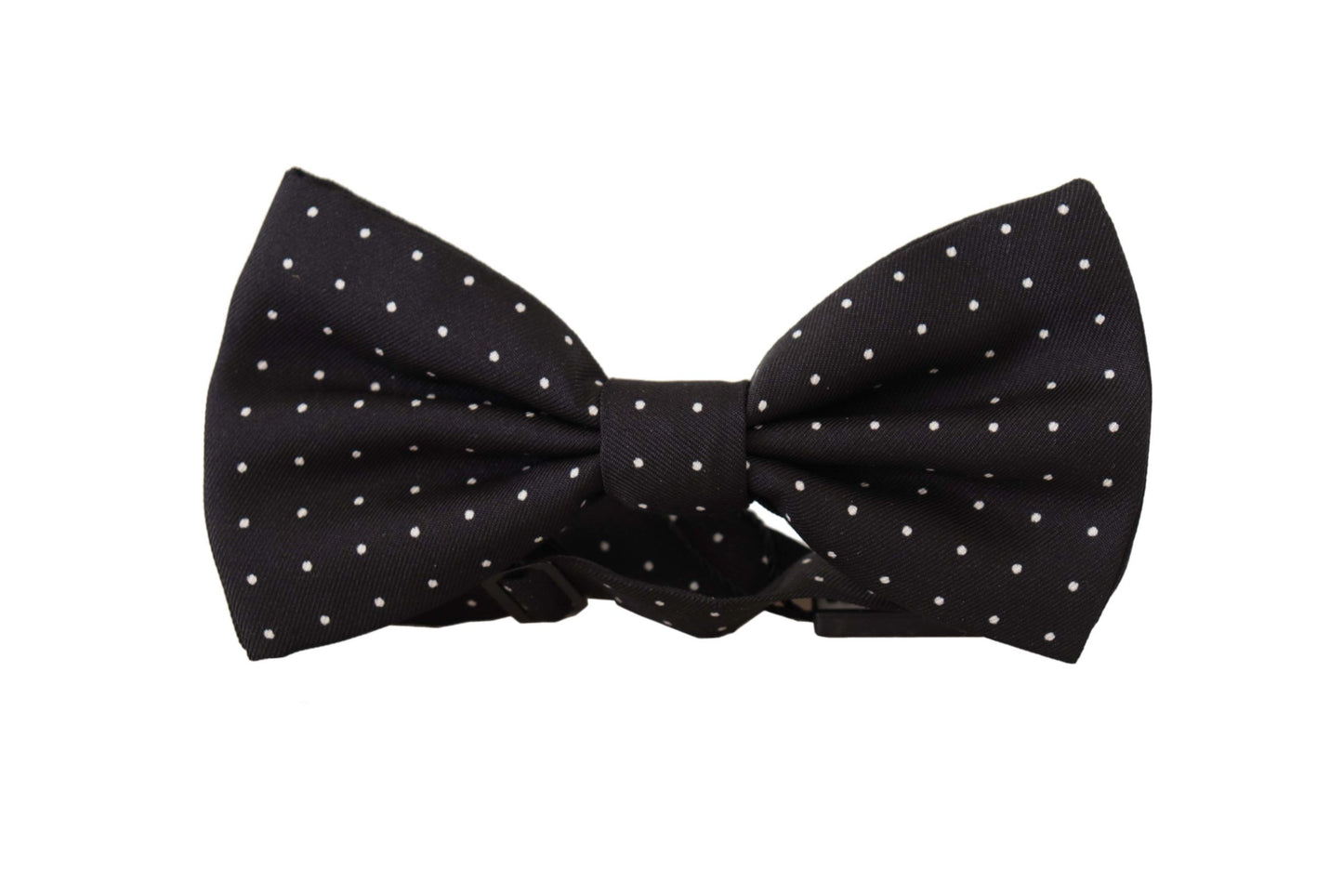 Dolce &amp; Gabbana Elegant Black Polka Dot Silk Bow Tie