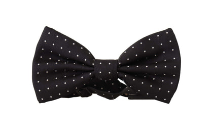 Dolce &amp; Gabbana Elegant Black Polka Dot Silk Bow Tie