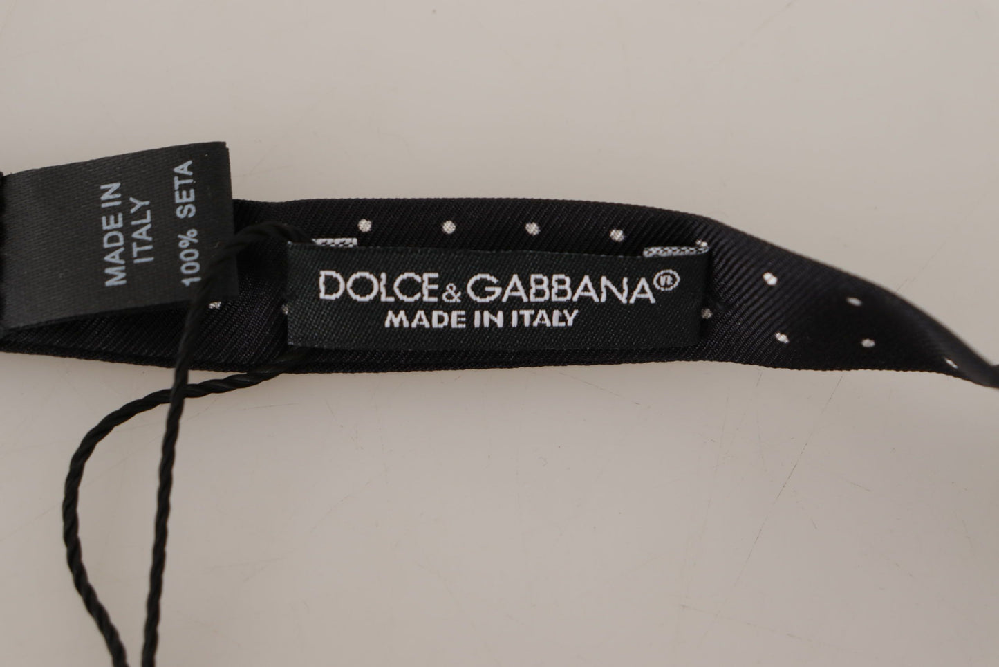 Dolce &amp; Gabbana Elegant Black Polka Dot Silk Bow Tie