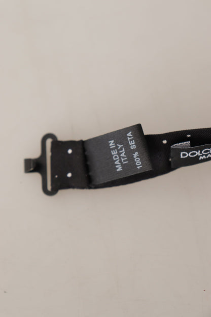 Dolce &amp; Gabbana Elegant Black Polka Dot Silk Bow Tie
