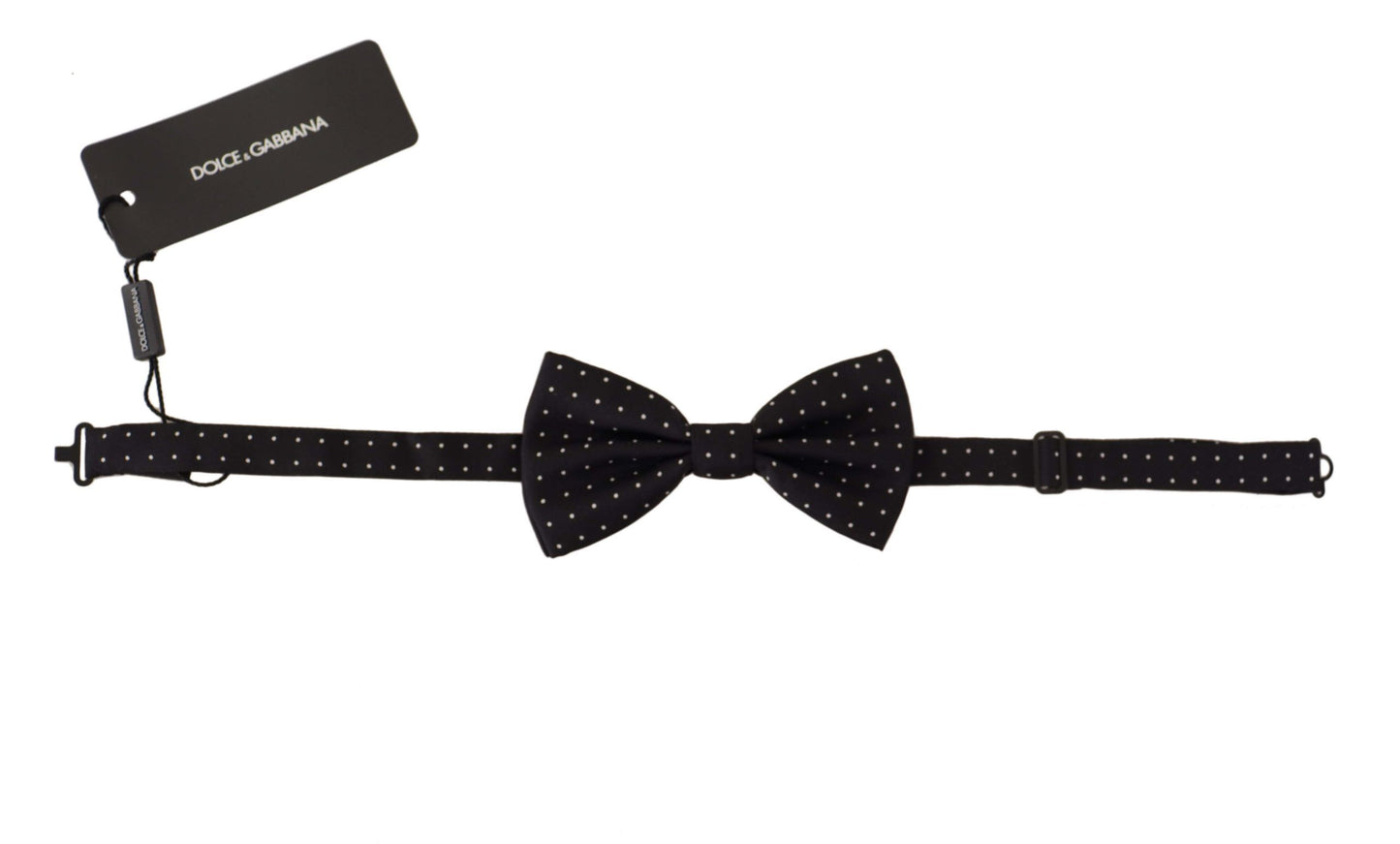 Dolce &amp; Gabbana Elegant Black Polka Dot Silk Bow Tie