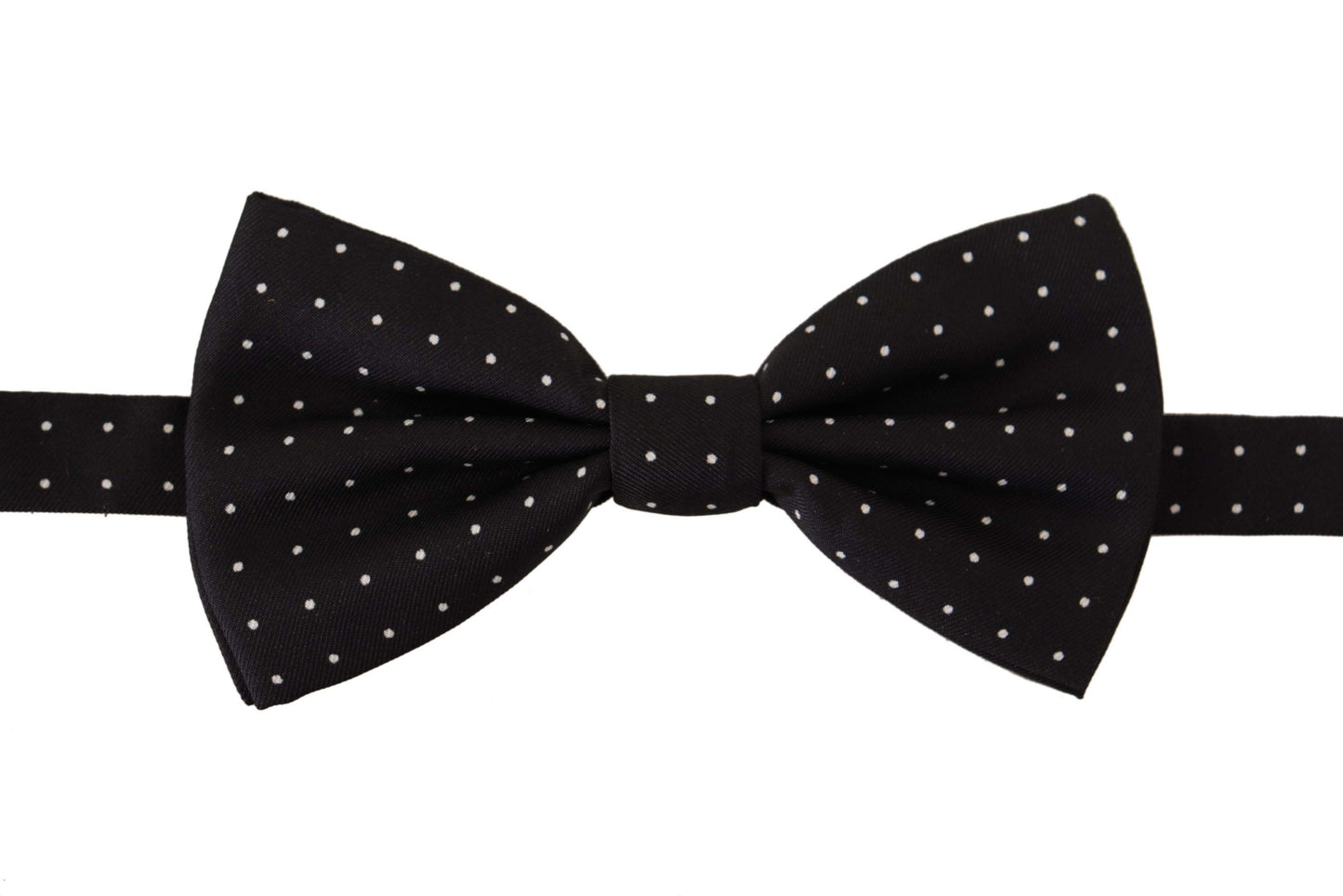 Dolce &amp; Gabbana Elegant Black Polka Dot Silk Bow Tie