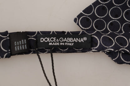 Dolce &amp; Gabbana Elegante pajarita de seda en blanco y negro