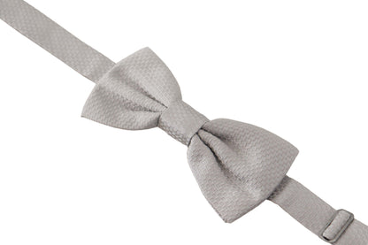 Dolce &amp; Gabbana Chic Gray Silk Bow Tie