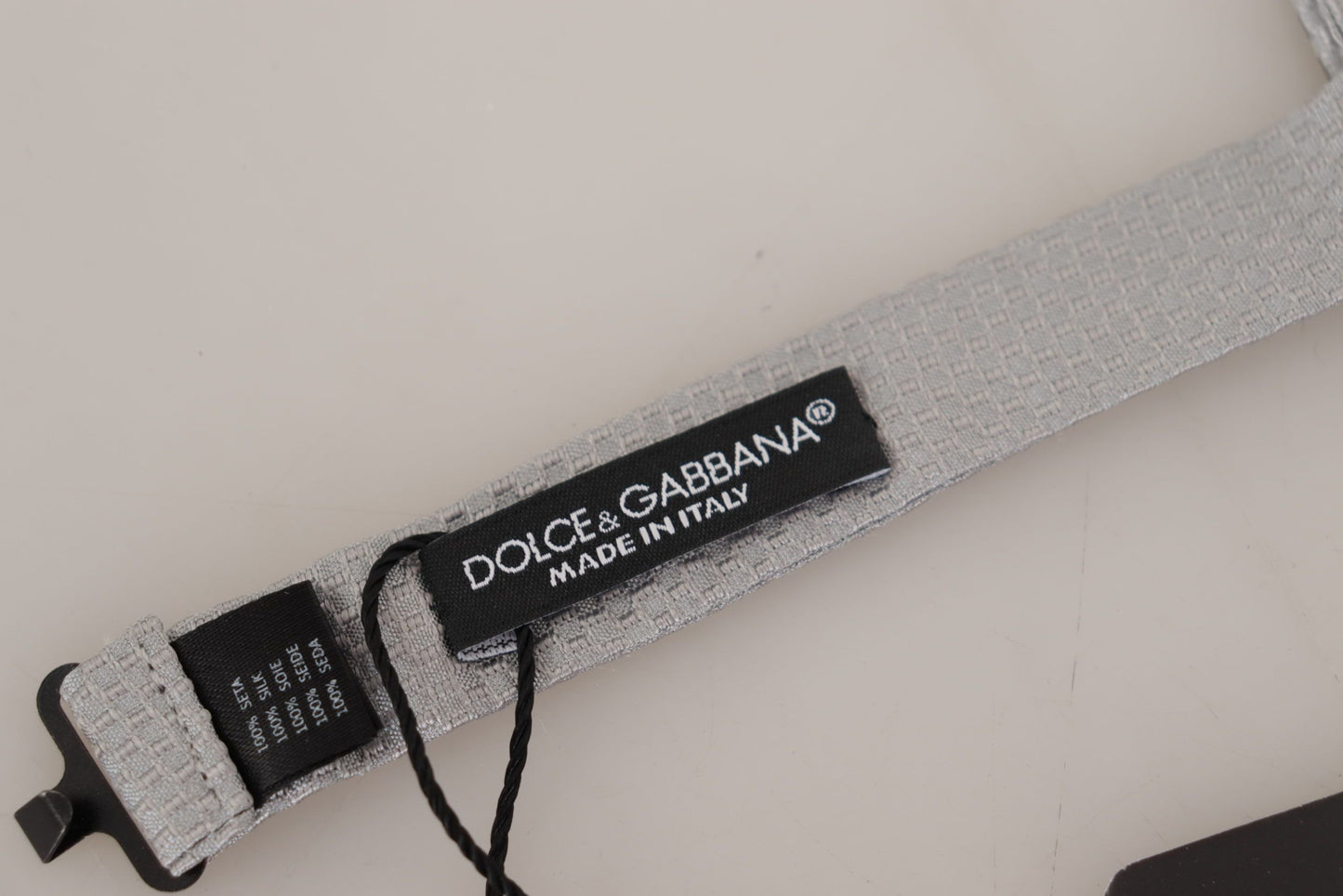 Dolce &amp; Gabbana Chic Gray Silk Bow Tie