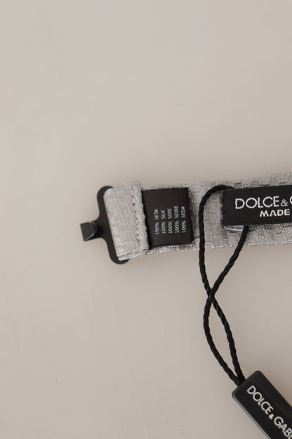 Dolce &amp; Gabbana Chic Gray Silk Bow Tie