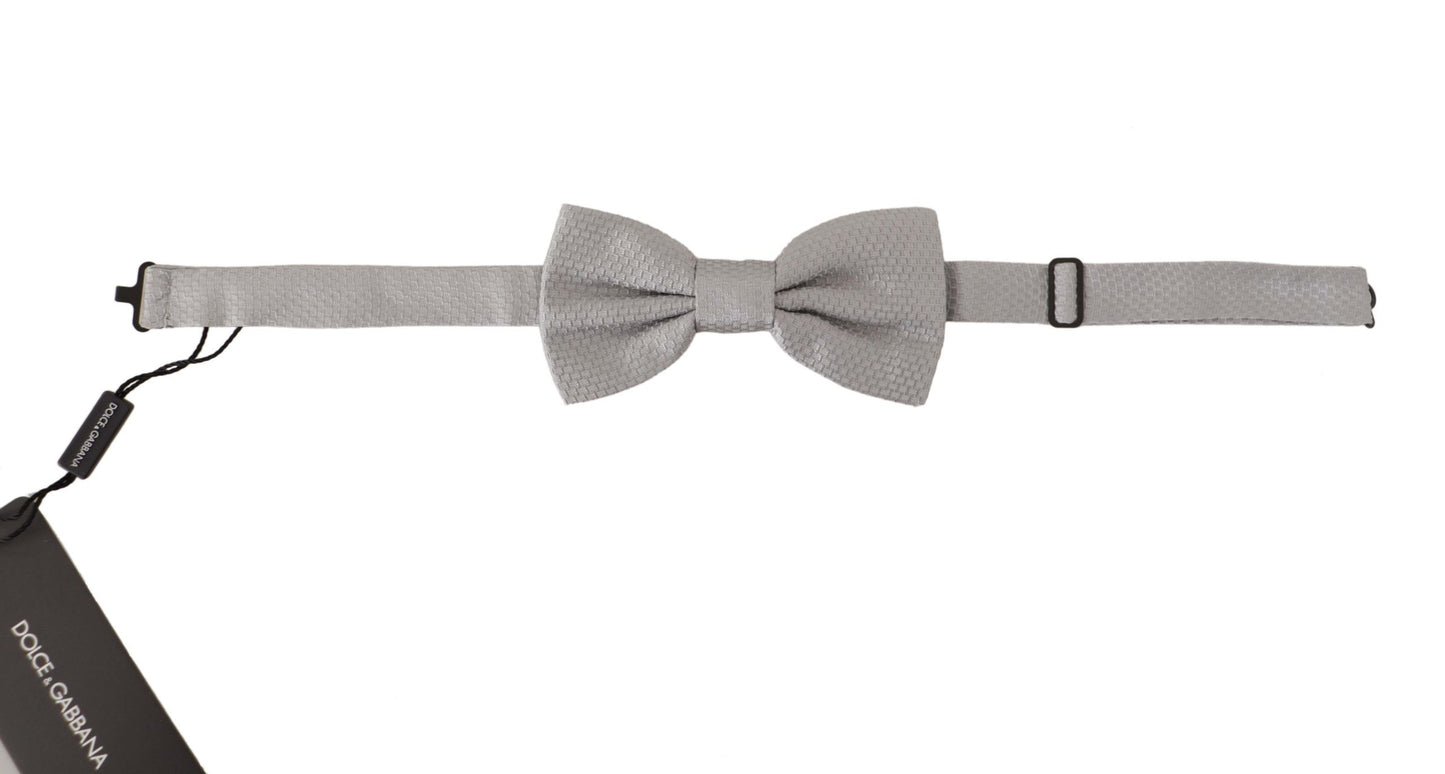 Dolce &amp; Gabbana Chic Gray Silk Bow Tie