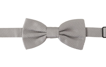 Dolce &amp; Gabbana Chic Gray Silk Bow Tie