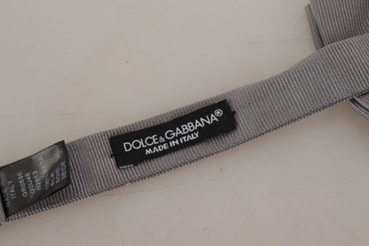 Dolce &amp; Gabbana Elegant Gray Silk Bow Tie