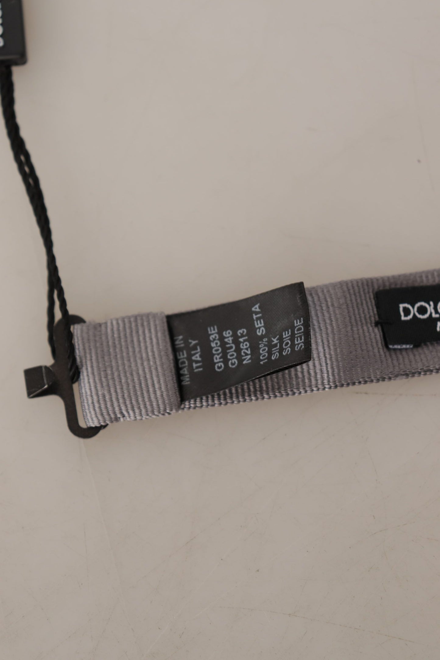 Dolce &amp; Gabbana Elegant Gray Silk Bow Tie