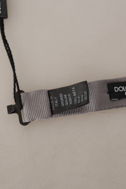 Dolce &amp; Gabbana Elegant Gray Silk Bow Tie
