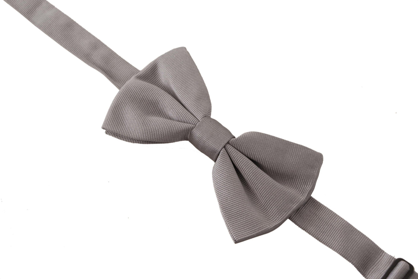 Dolce &amp; Gabbana Elegant Gray Silk Bow Tie