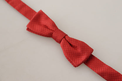 Dolce &amp; Gabbana Elegant Red Silk Bow Tie