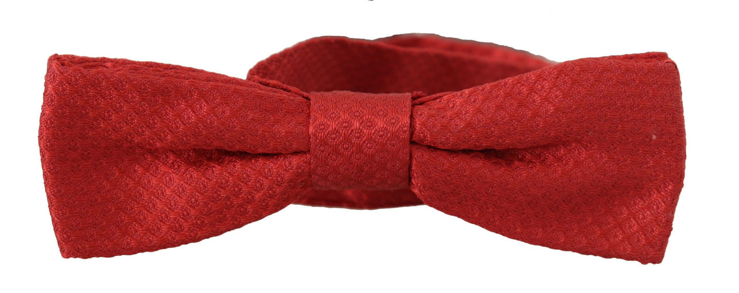 Dolce &amp; Gabbana Elegant Red Silk Bow Tie