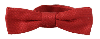 Dolce &amp; Gabbana Elegant Red Silk Bow Tie