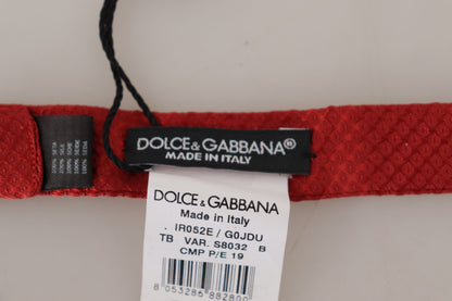 Dolce &amp; Gabbana Elegant Red Silk Bow Tie