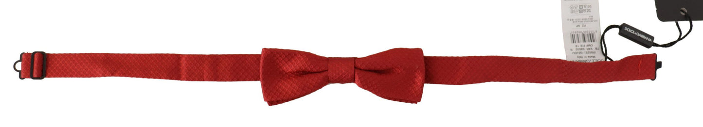 Dolce &amp; Gabbana Elegant Red Silk Bow Tie