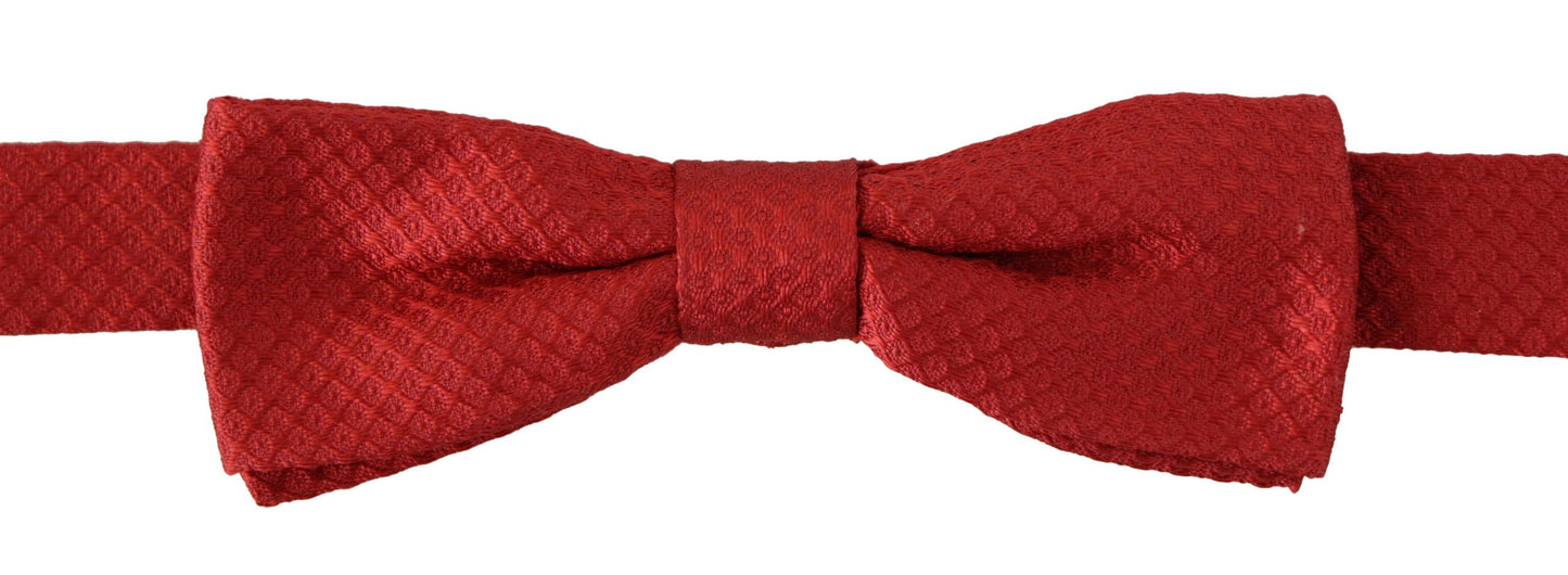 Dolce &amp; Gabbana Elegant Red Silk Bow Tie