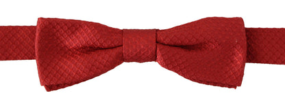 Dolce &amp; Gabbana Elegant Red Silk Bow Tie