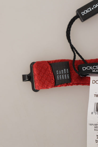Dolce &amp; Gabbana Elegant Red Silk Bow Tie