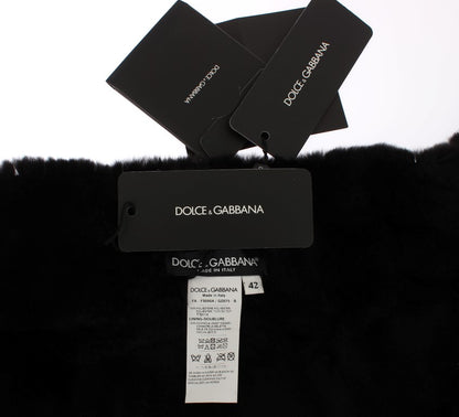 Dolce &amp; Gabbana Bufanda elegante de piel con lentejuelas florales