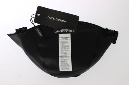Dolce &amp; Gabbana Elegante sombrero cloche negro adornado con cristales