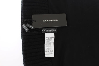 Dolce &amp; Gabbana Elegante bufanda con capucha y lentejuelas negras