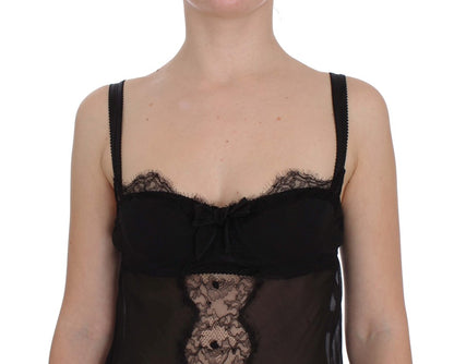 Dolce &amp; Gabbana Camisa Babydoll Elegante De Seda Con Encaje Floral