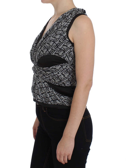 Karl Lagerfeld Elegante blusa de seda con detalle de logo