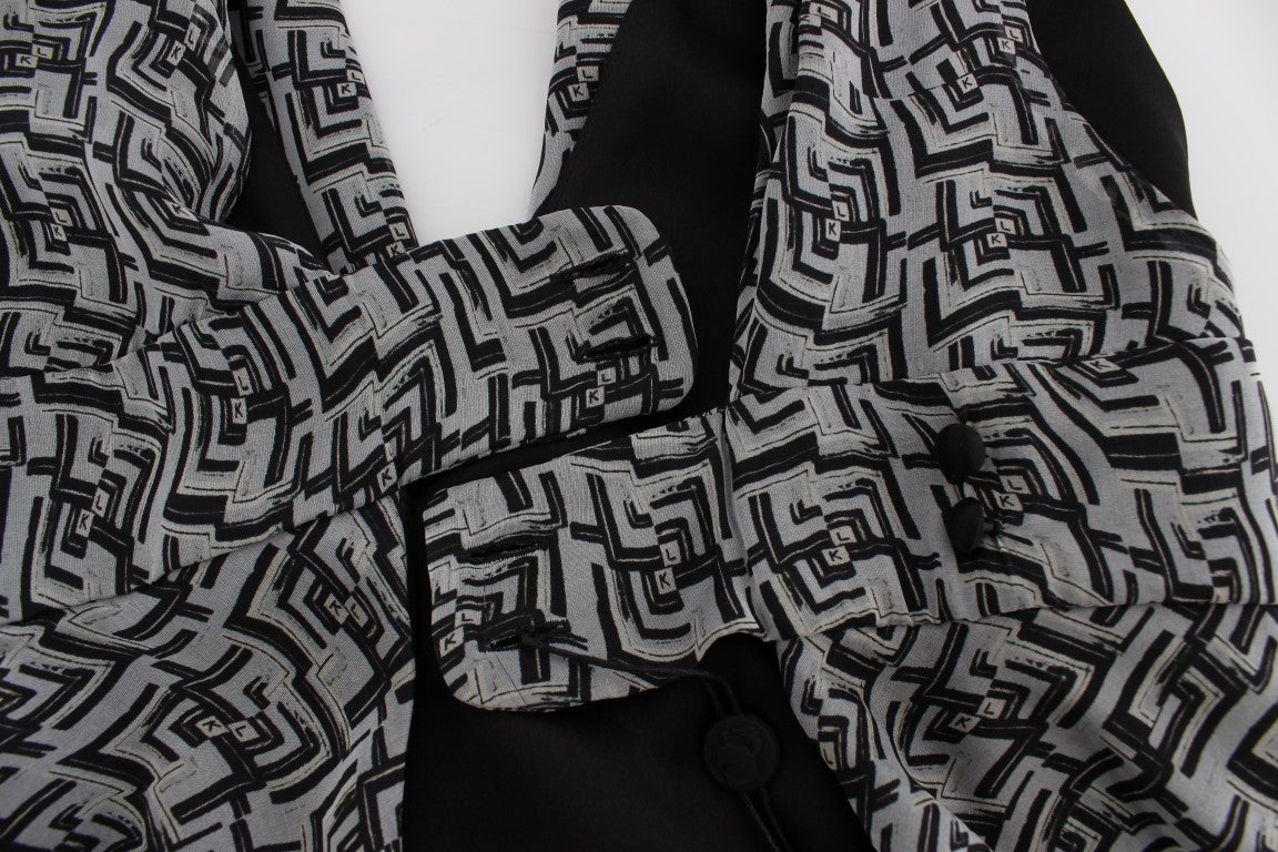 Karl Lagerfeld Elegante blusa de seda con detalle de logo