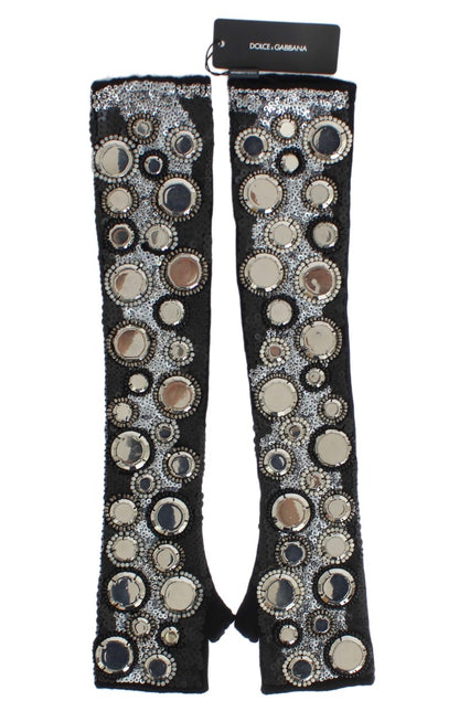 Dolce &amp; Gabbana Guantes sin dedos de cachemir adornados con lentejuelas
