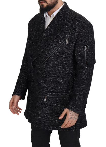 Dolce &amp; Gabbana Elegante chaqueta cruzada de lana estampada