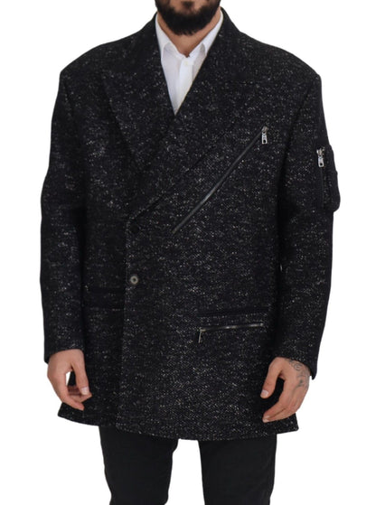 Dolce &amp; Gabbana Elegante chaqueta cruzada de lana estampada