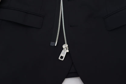 Dolce &amp; Gabbana Elegante Chaqueta De Lana Virgen Negra
