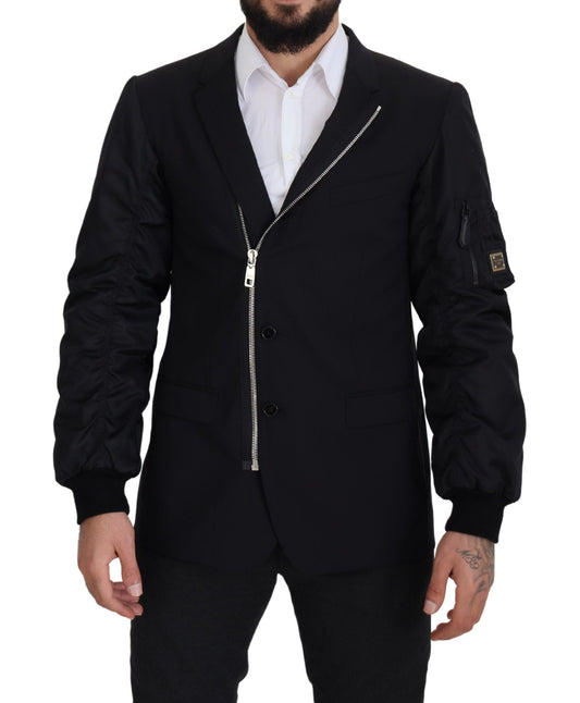 Dolce &amp; Gabbana Elegante Chaqueta De Lana Virgen Negra