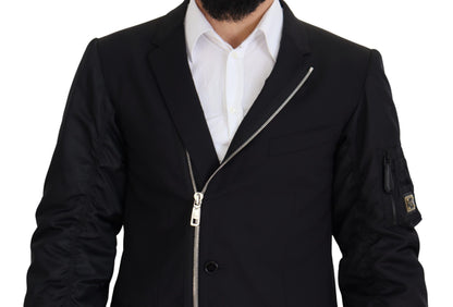 Dolce &amp; Gabbana Elegante Chaqueta De Lana Virgen Negra