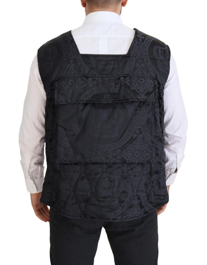 Dolce &amp; Gabbana Elegante chaqueta sin mangas en negro