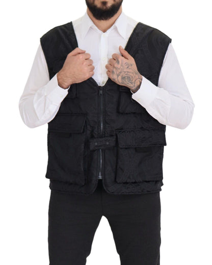 Dolce &amp; Gabbana Elegante chaqueta sin mangas en negro