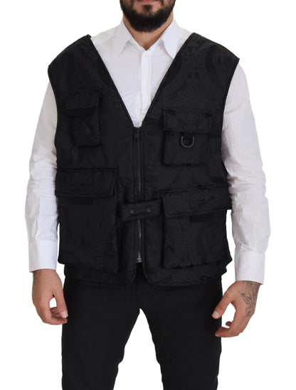 Dolce &amp; Gabbana Elegante chaqueta sin mangas en negro